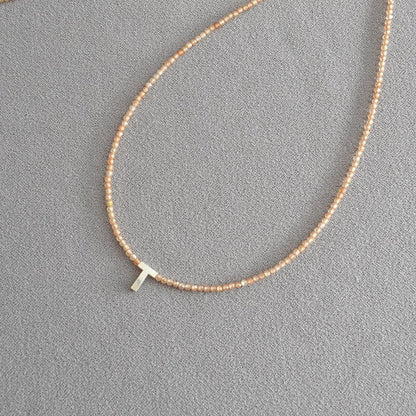 📢📢40% OFF !! ⏰Romantic Initial Beaded Choker Necklace