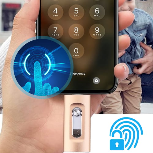 ✨3-in-1 High-Capacity USB Drive with Fingerprint Security（for iPhone）