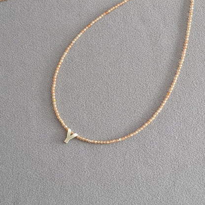 📢📢40% OFF !! ⏰Romantic Initial Beaded Choker Necklace